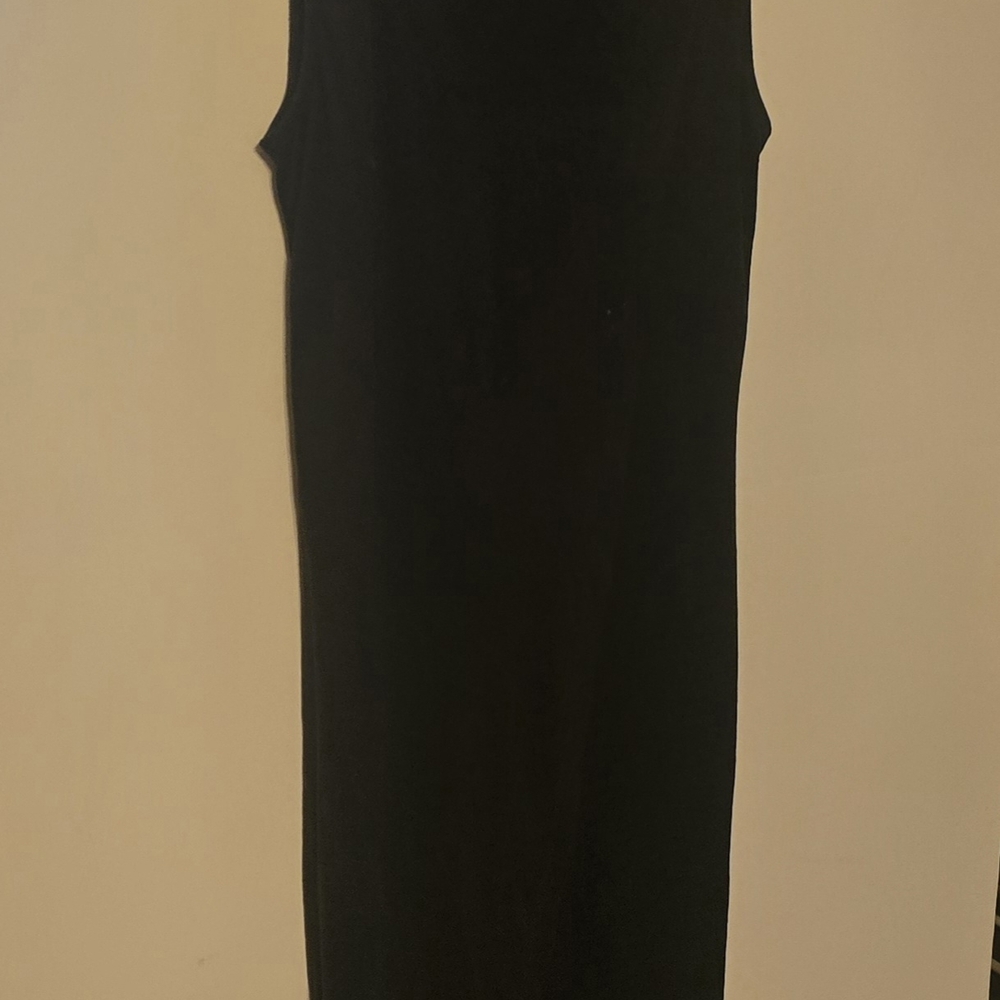 Black Mock Neck Sleeveless Sheath Maxi Dress